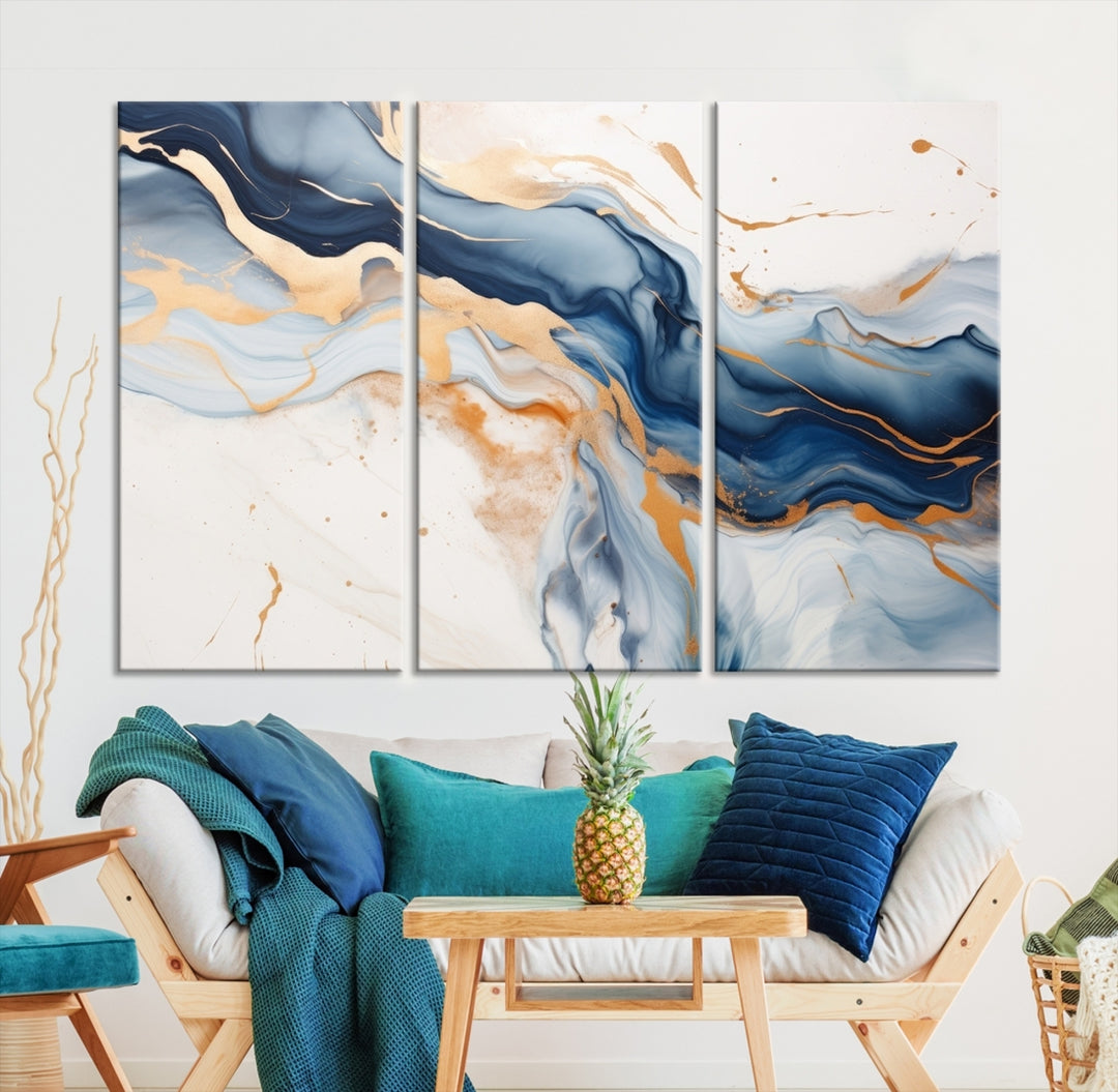 Color Waves Abstract Wall Art Canvas Print