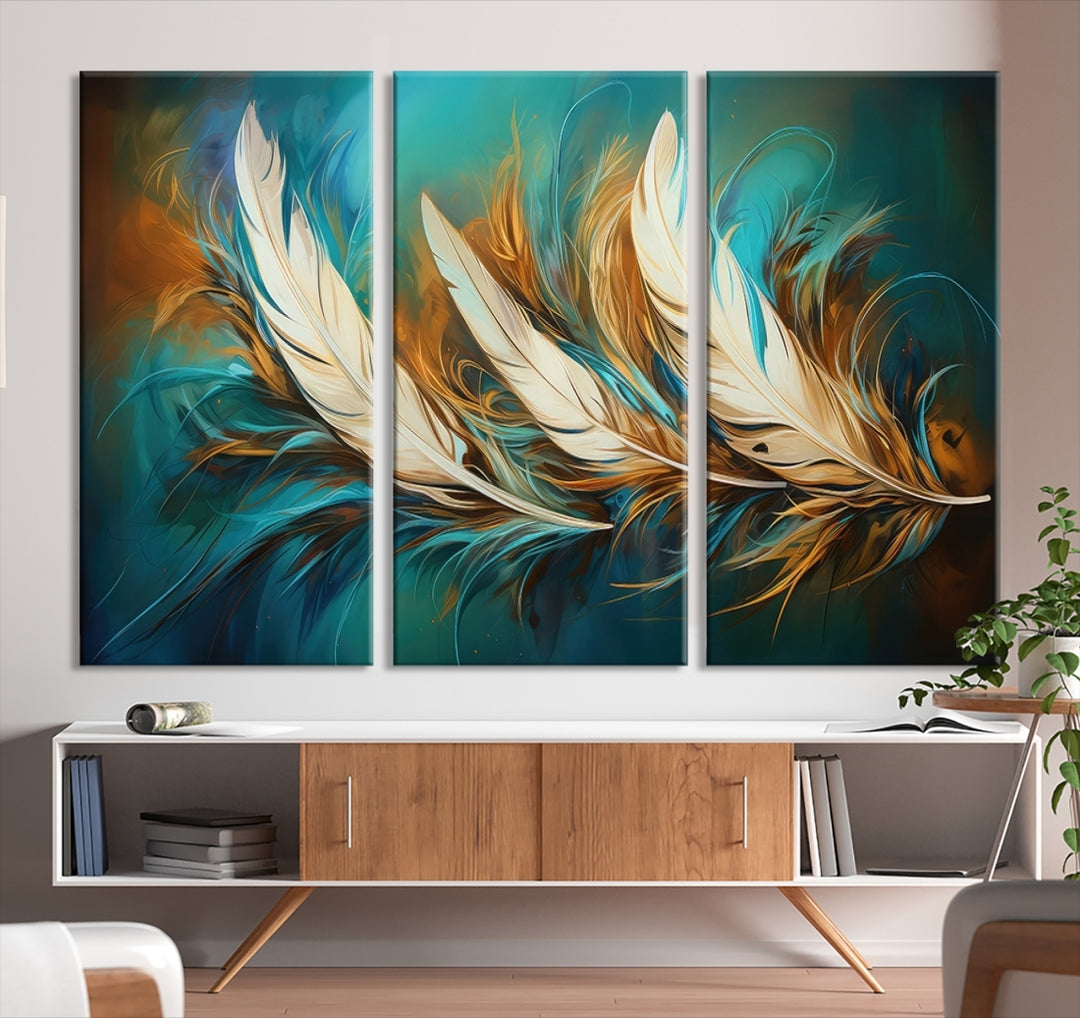 Abstract Feather Wall Art Canvas Print