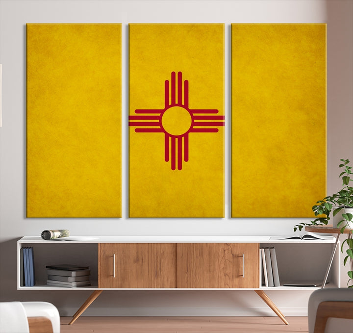New Mexico States Flag Wall Art Canvas Print