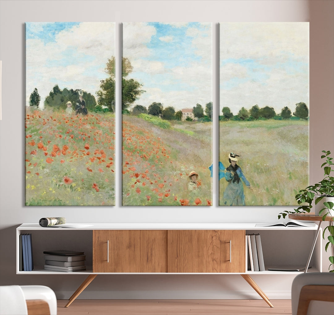 Claude Monet Le champ de coquelicots Impression sur toile