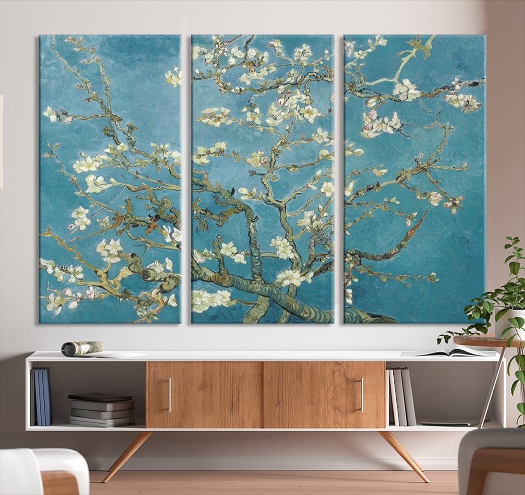 Art mural abstrait en fleurs d'amandier de Vincent Van Gogh Impression sur toile