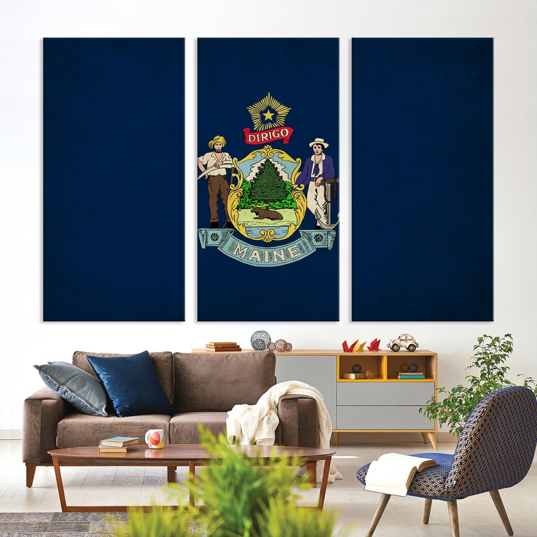 Art mural du drapeau des États du Maine