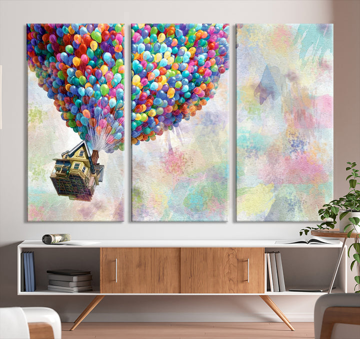 Up Pixar Poster, Pixar Wall Art, Up Pixar Canvas, Kids Play Game Room Decor Wall Art