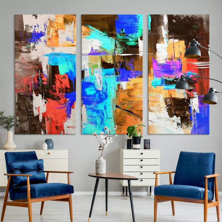 Colorful Abstract Wall Art Canvas Print Size
