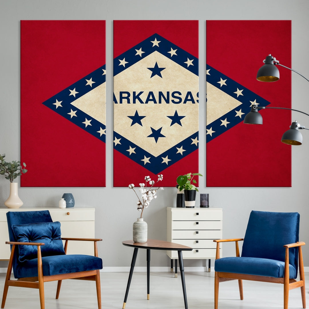 Arkansas Flag Wall Art Canvas Print
