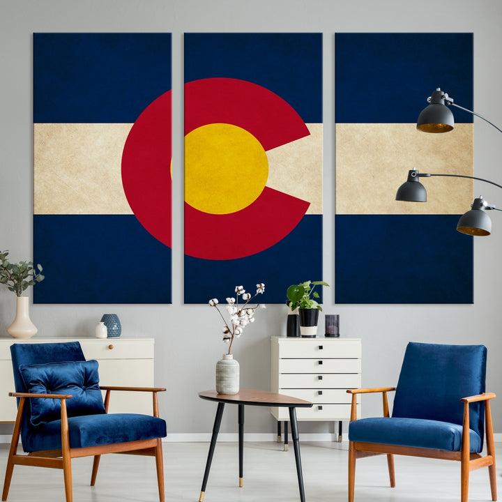 Arte de la pared de la bandera de los estados de Colorado Lienzo