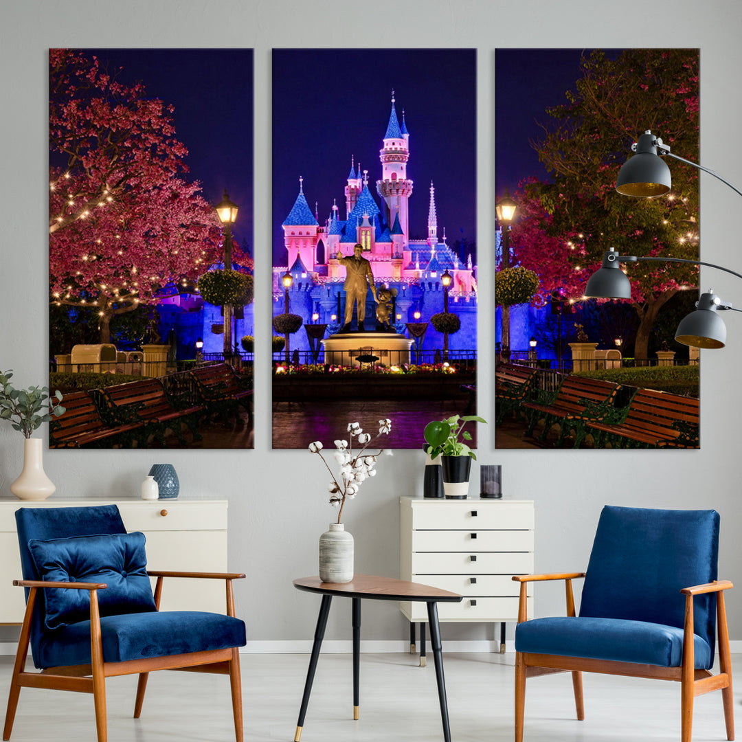 Castle Large Wall Art Disney Magic Kingdom Kids Room Decoration Disney World Christmas Home Decor Child gift - Framed and Ready to Hang
