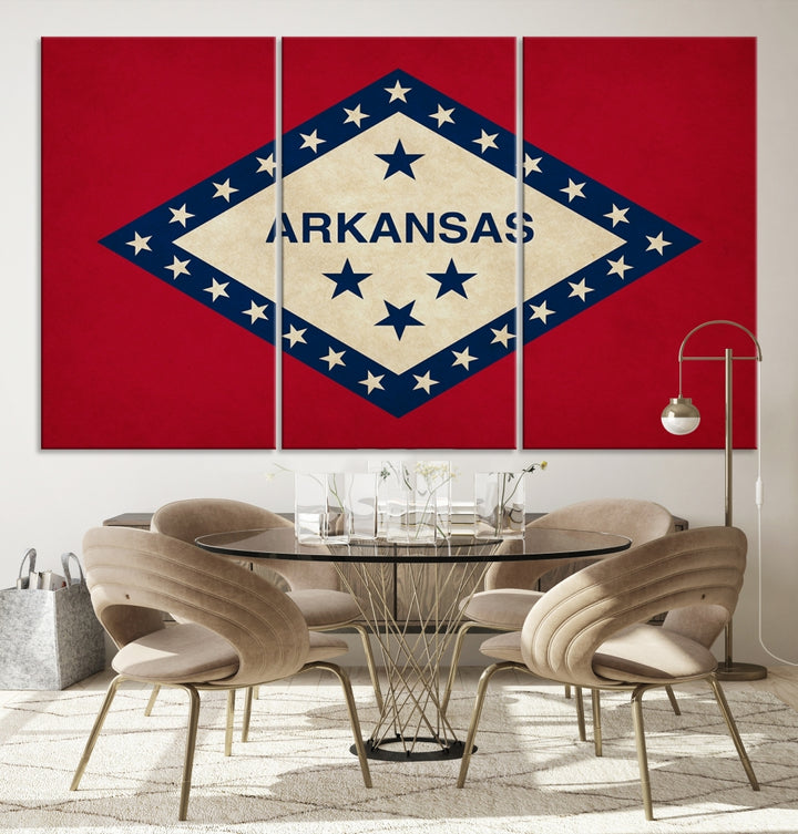Arte de la pared de la bandera de Arkansas Lienzo
