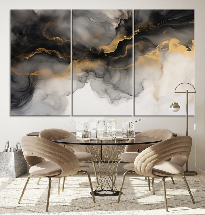 Brown Smoke Abstract Wall Art Canvas Print