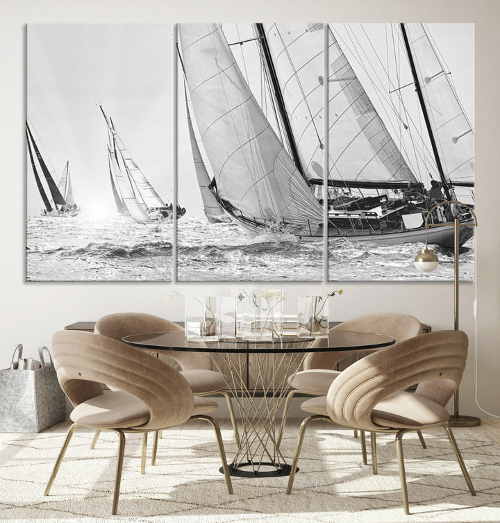 Yacht Sailboat Regatta Canvas Wall Art Canvas Print