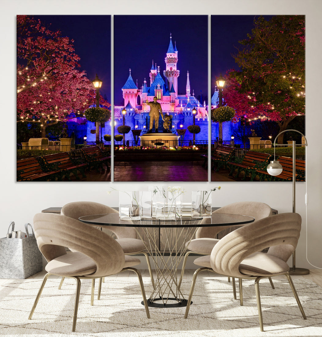 Castle Large Wall Art Disney Magic Kingdom Kids Room Decoration Disney World Christmas Home Decor Child gift - Framed and Ready to Hang