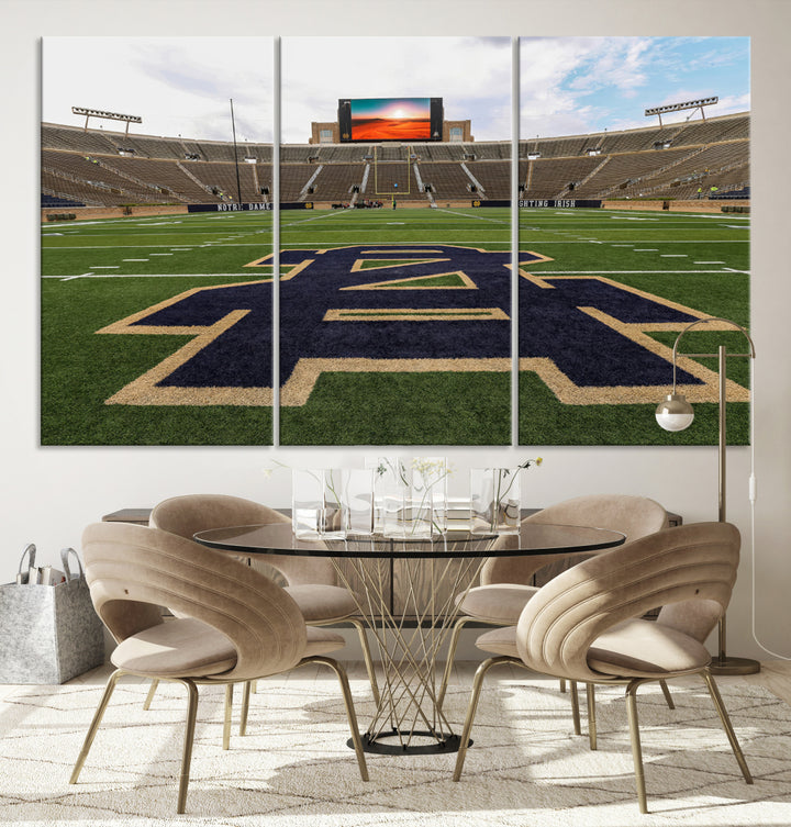 Indiana Notre Dame Football Stadium Wall Art Canvas Print for Sport Lover and Game Room Wall Decor