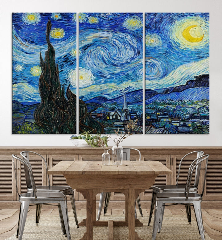 Vincent Van Gogh The Starry Night Abstract Wall Art Canvas Print