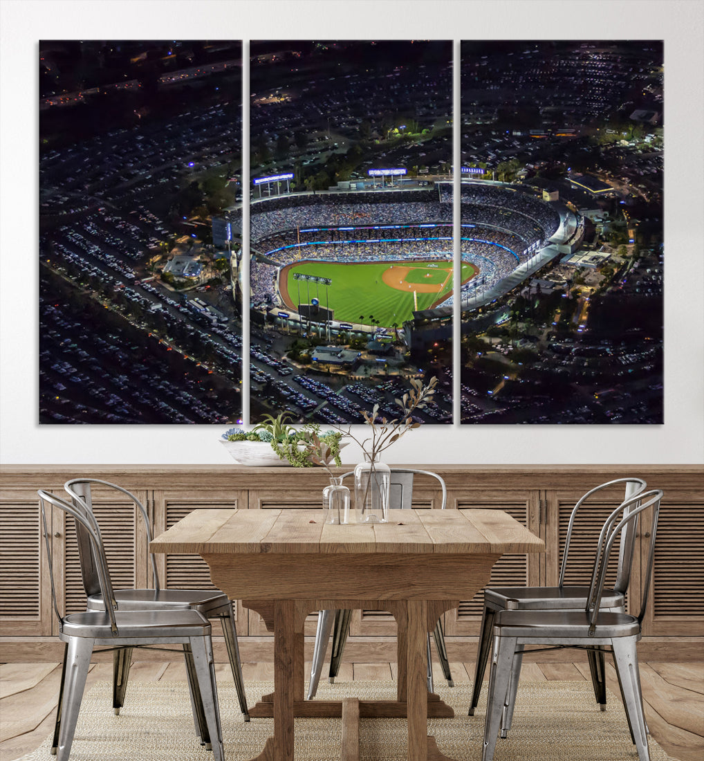 Dodger Baseball Stadium Wall Art Canvas Print