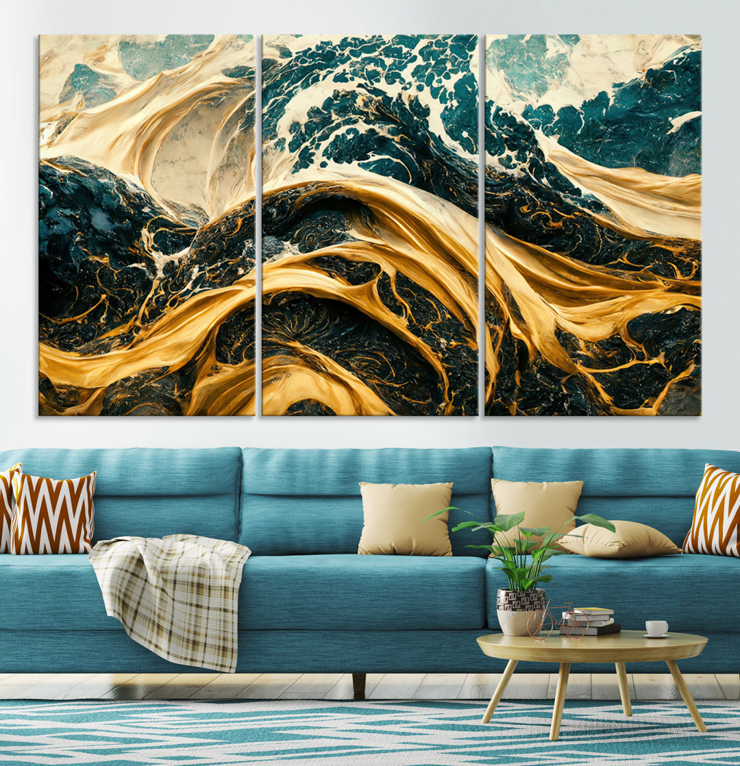 Abstract Color Wave Wall Art Canvas Print
