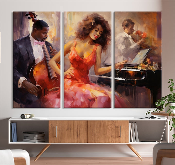 Art mural afro-américain abstrait, peinture de jazz