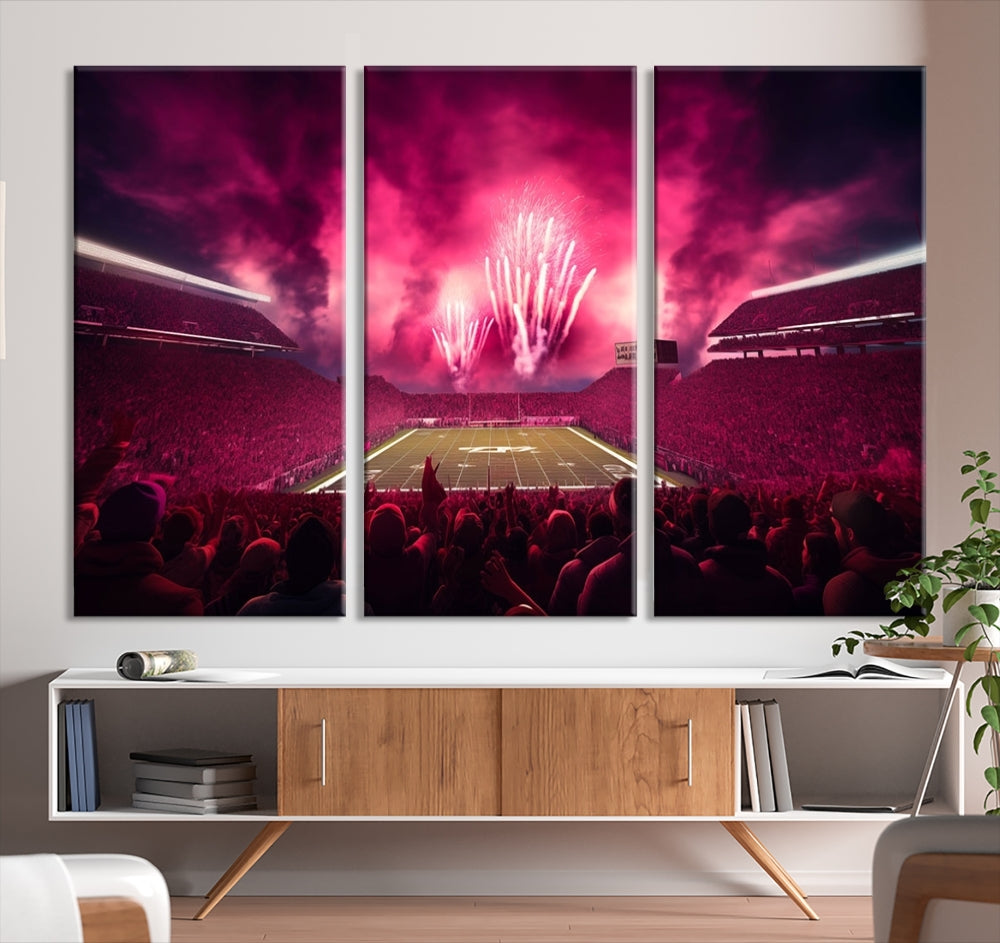Impression sur toile d’art mural de football du stade Bryant Denny, impression d’art mural de sport de jeu 
