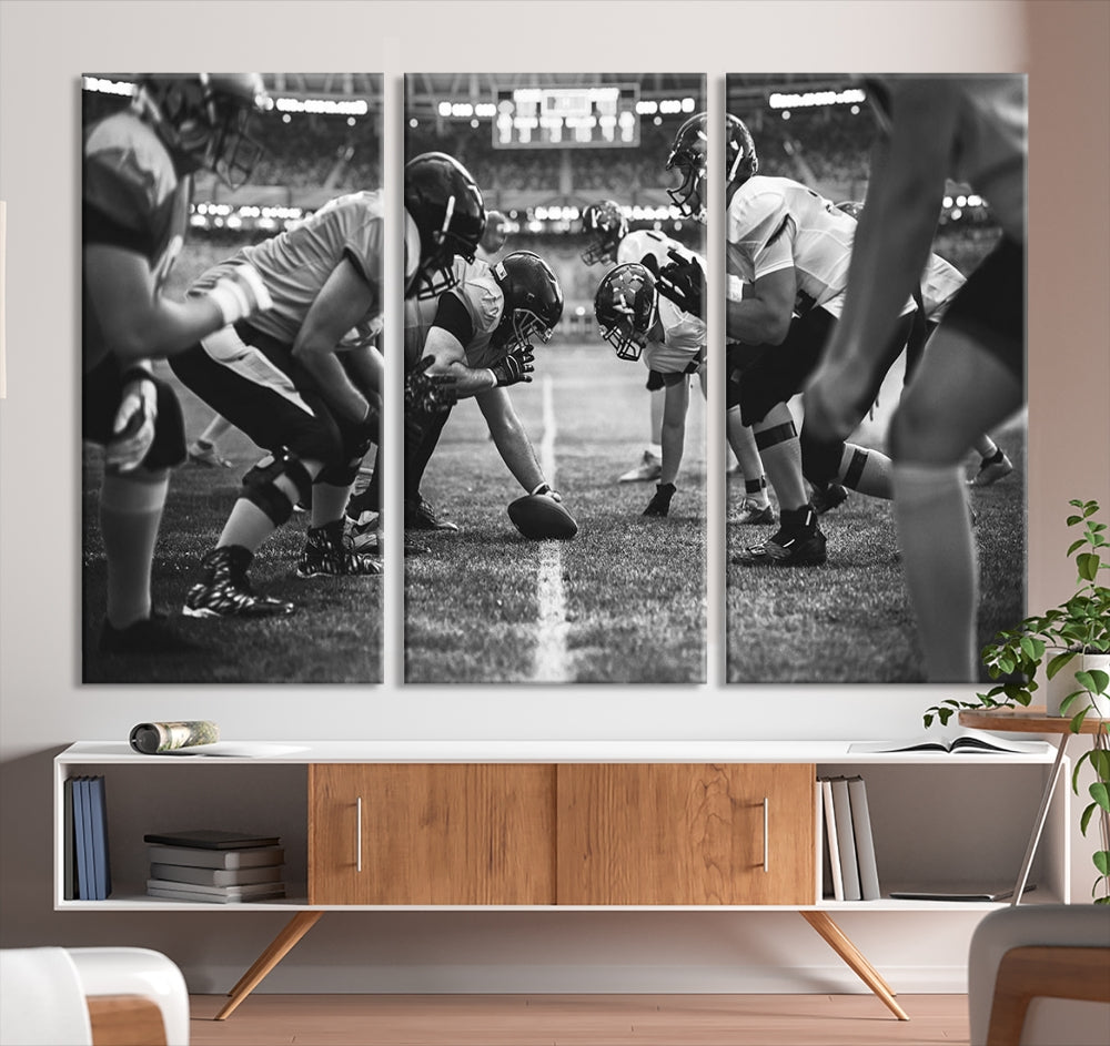 Impresión de lienzo de arte de pared de partido de fútbol americano, impresión de arte de pared de deporte de estadio 
