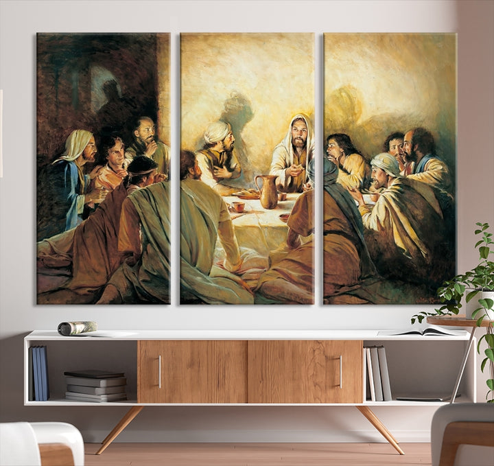 Jesucristo Última Cena lienzo impresión Religiosa decoración de la pared Biblia arte impresión arte cristiano Jesús pintura decoración de la pared cristiana