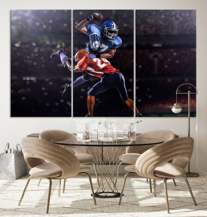 Impression sur toile d’art mural de football américain, impression d’art mural de sport de stade