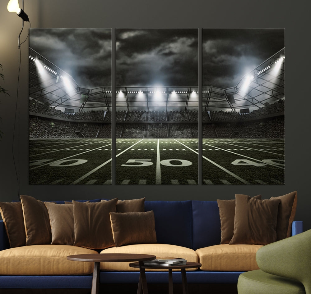 Impresión de lienzo de arte de pared del estadio de fútbol americano, impresión de arte de pared del deporte del estadio 