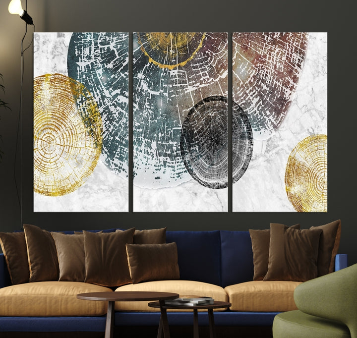 Impresión en lienzo de arte abstracto de pared de 3 paneles - Kod1
