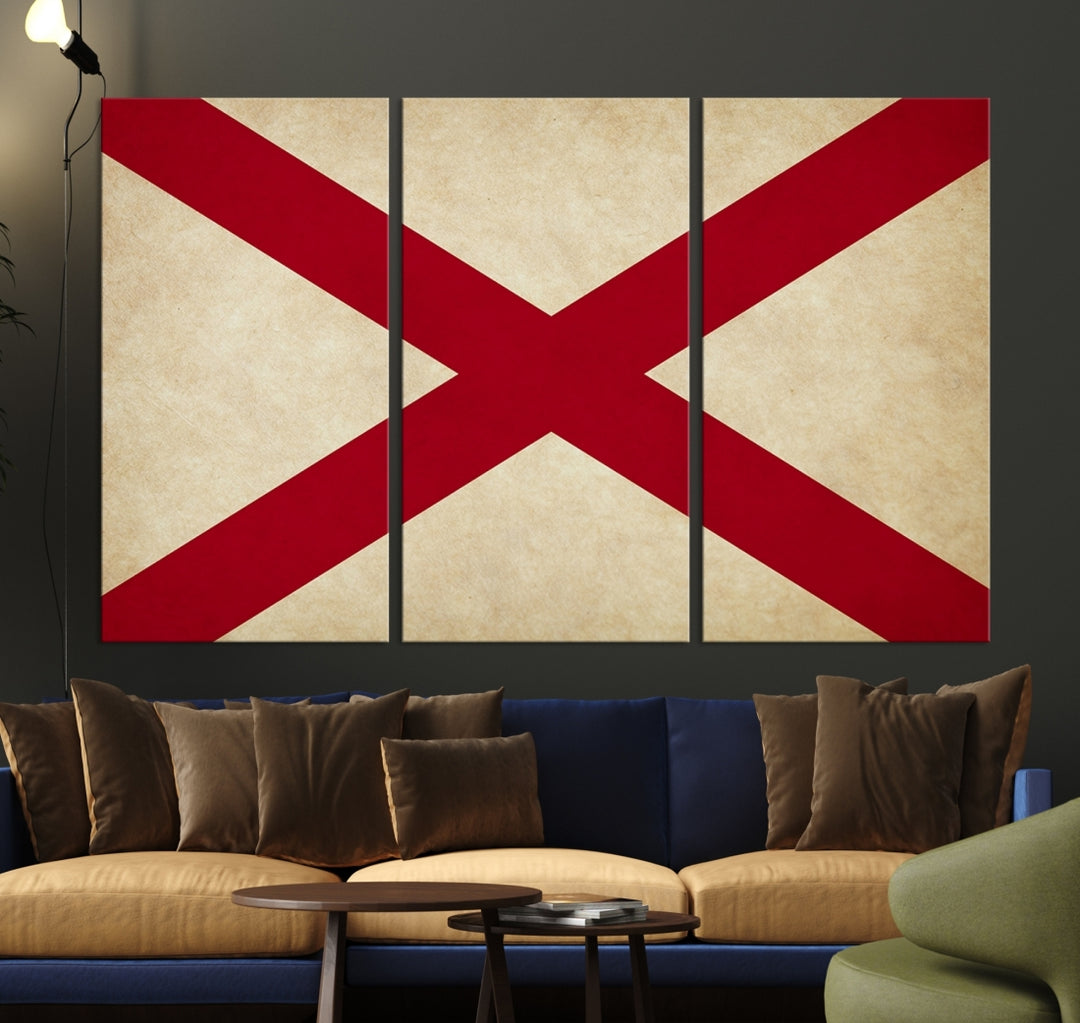 Arte de la pared de la bandera de los estados de Alabama de los E.E.U.U.