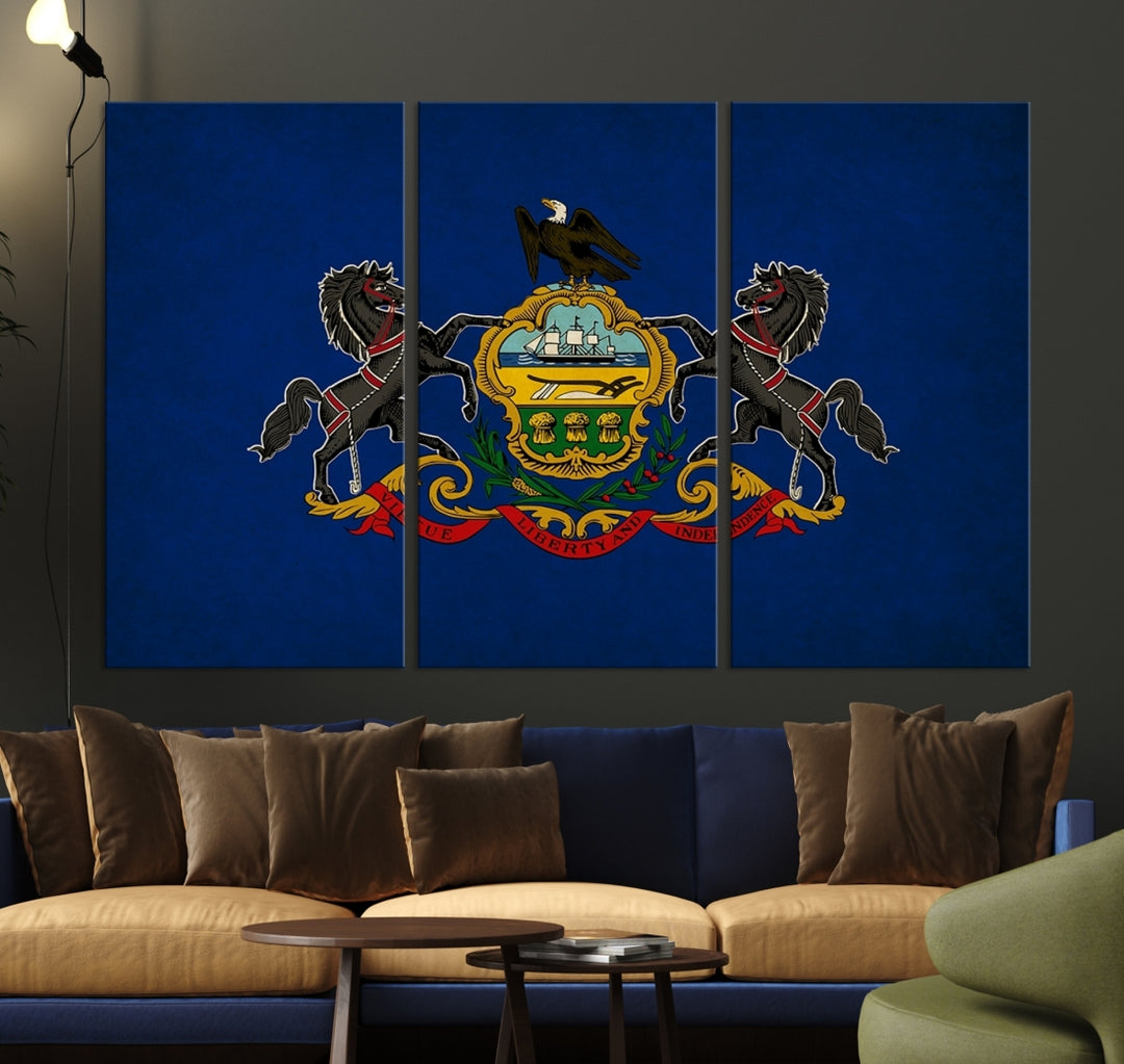 Pennsylvania States Flag Wall Art Canvas Print
