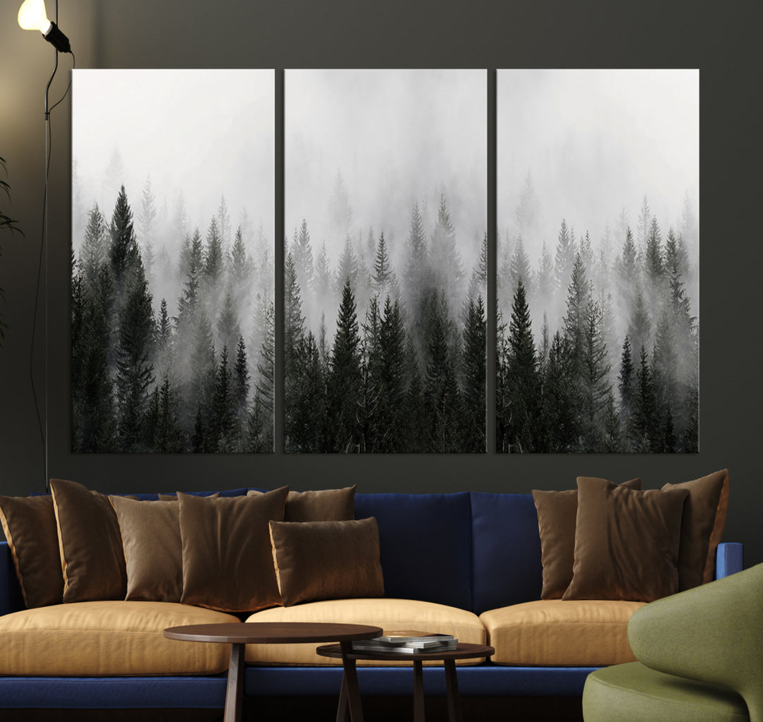 Misty Forest Wall Art Canvas Print | Foggy Forest Canvas