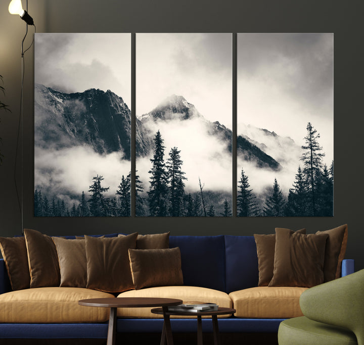Mountains Canvas Foggy Forest Wall Art Mountain Banff Nal Park Print