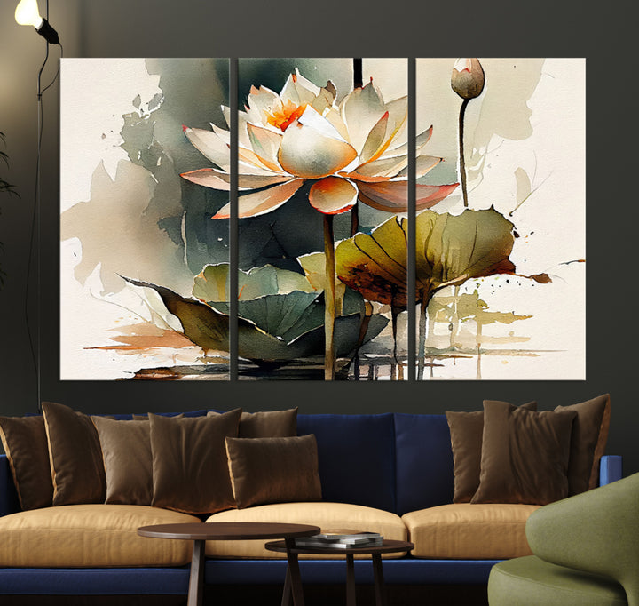 Art mural abstrait Lotus Impression sur toile