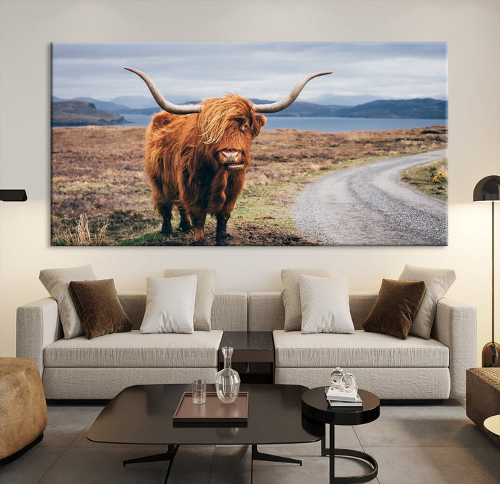 Highland Cow Canvas Wall Art Print