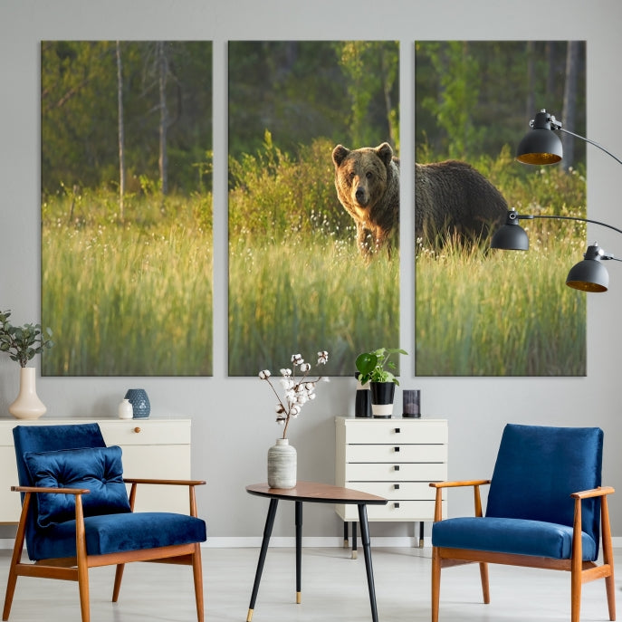 Wall Art Wild Bears in Nature Canvas Print