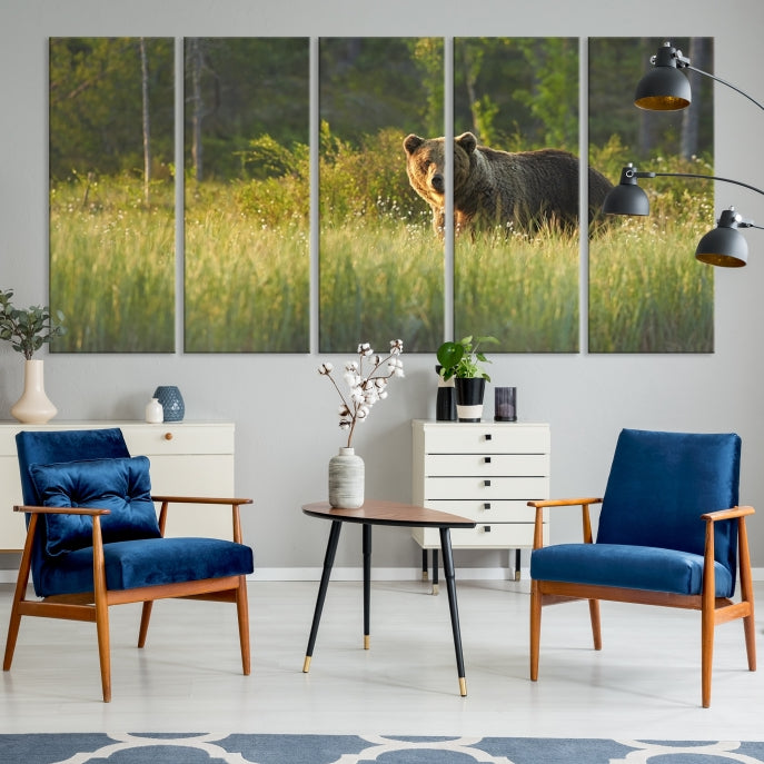 Wall Art Wild Bears in Nature Canvas Print