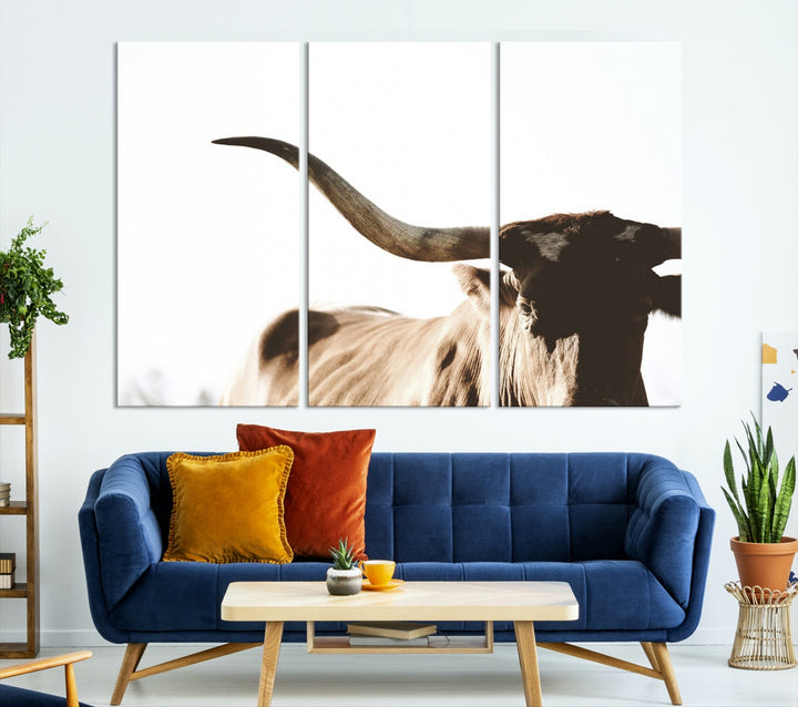 Toile d’art mural Texas Cow Longhorn