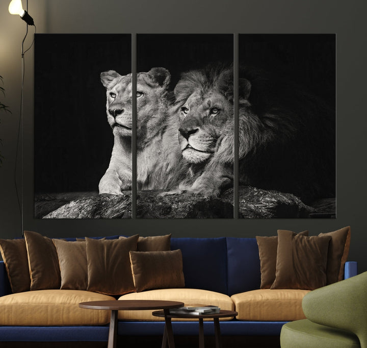 Art mural de la famille Lion Impression sur toile