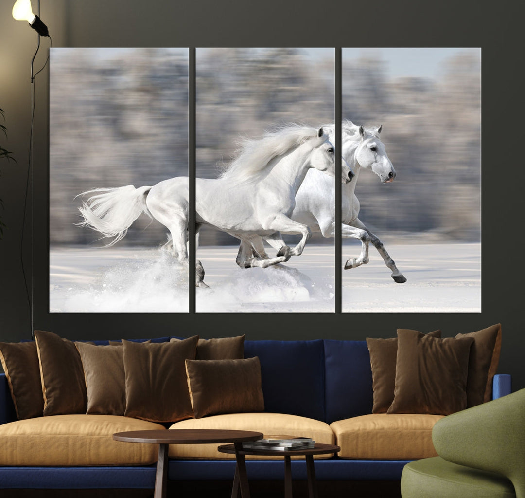 Tous les chevaux blancs Wall Art Impression sur toile