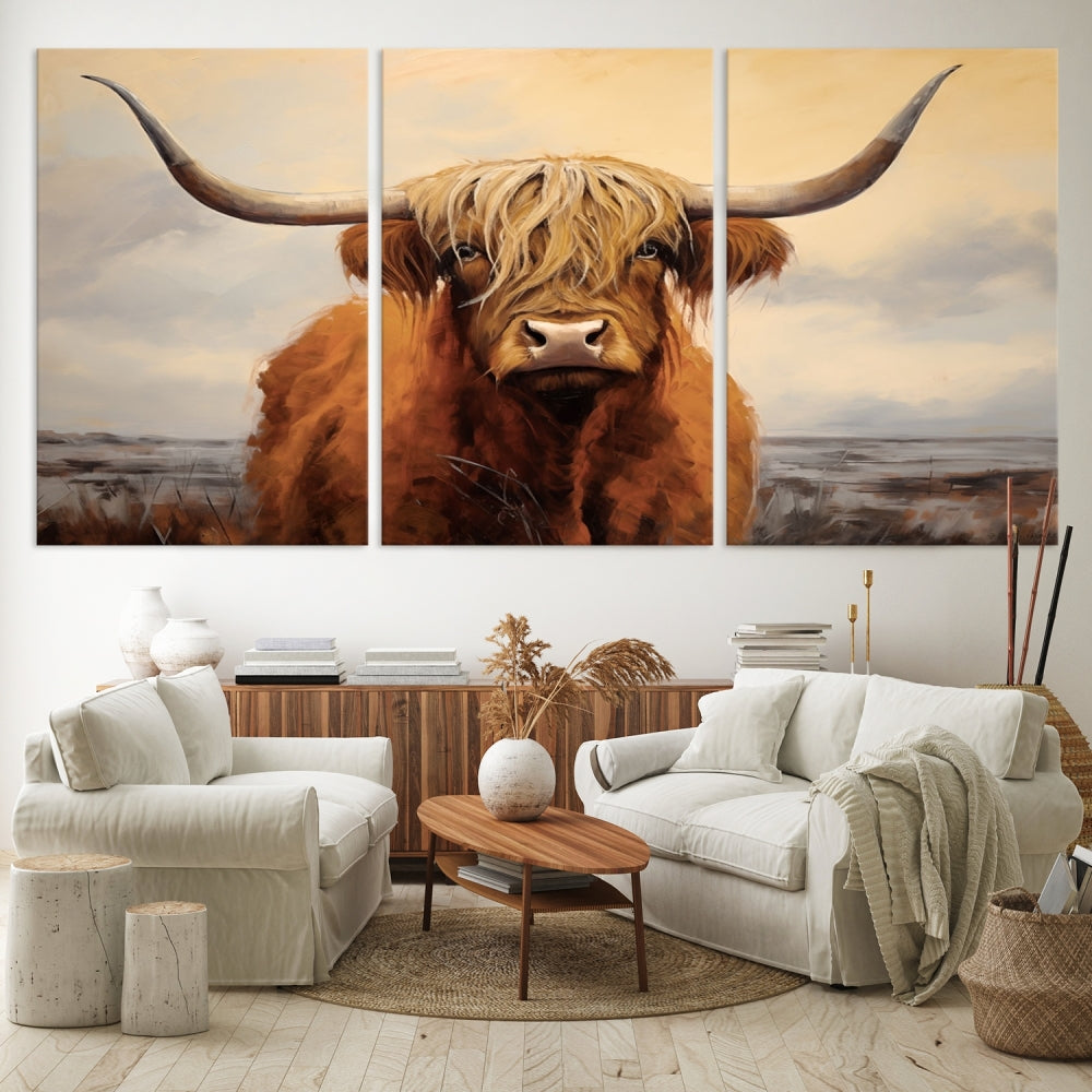 Abstract Cow Wall Art Canvas Print
