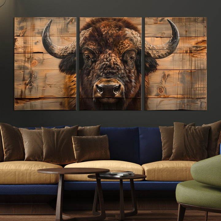 Art mural en toile de bison Impression de buffle américain