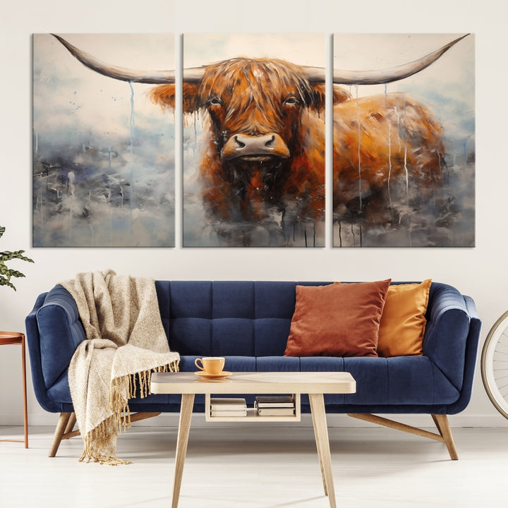 Art mural abstrait de vache Impression sur toile