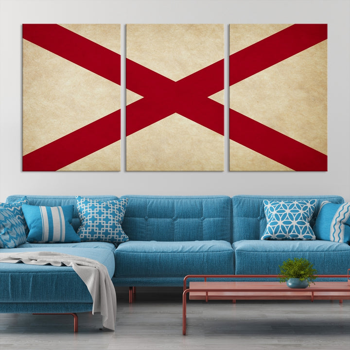 Art mural du drapeau des États de l'Alabama des États-Unis