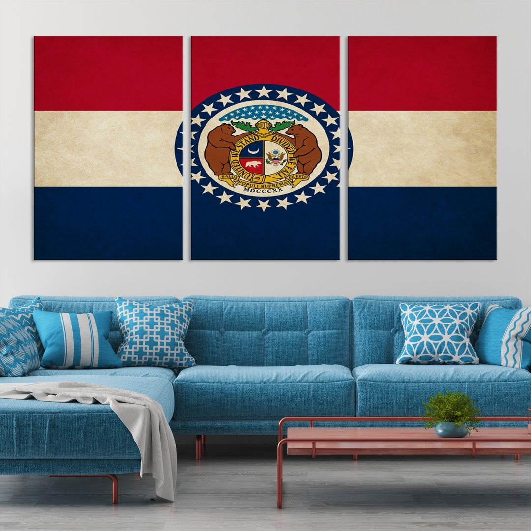 Missouri States Flag Wall Art Canvas Print
