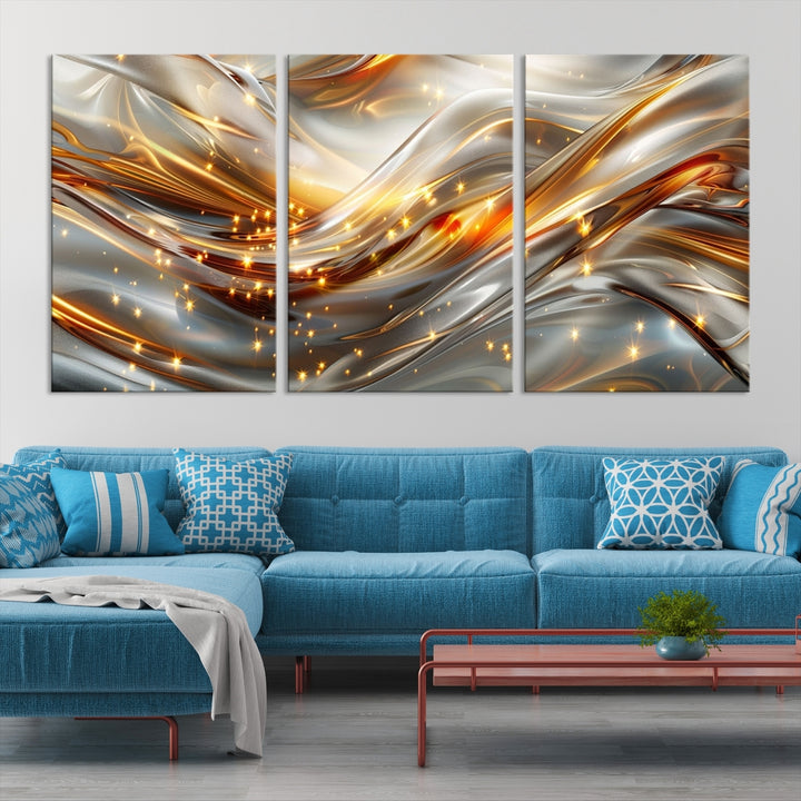abstract art Black and Gold art Multi panel canvas room wall decor