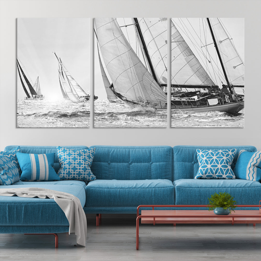 Yacht Voilier Régate Toile Mur Art Impression sur toile