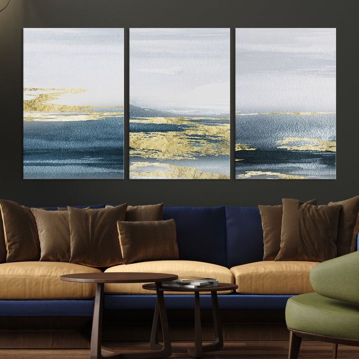 Impresión en lienzo de arte abstracto de pared de 3 paneles - Kod-13