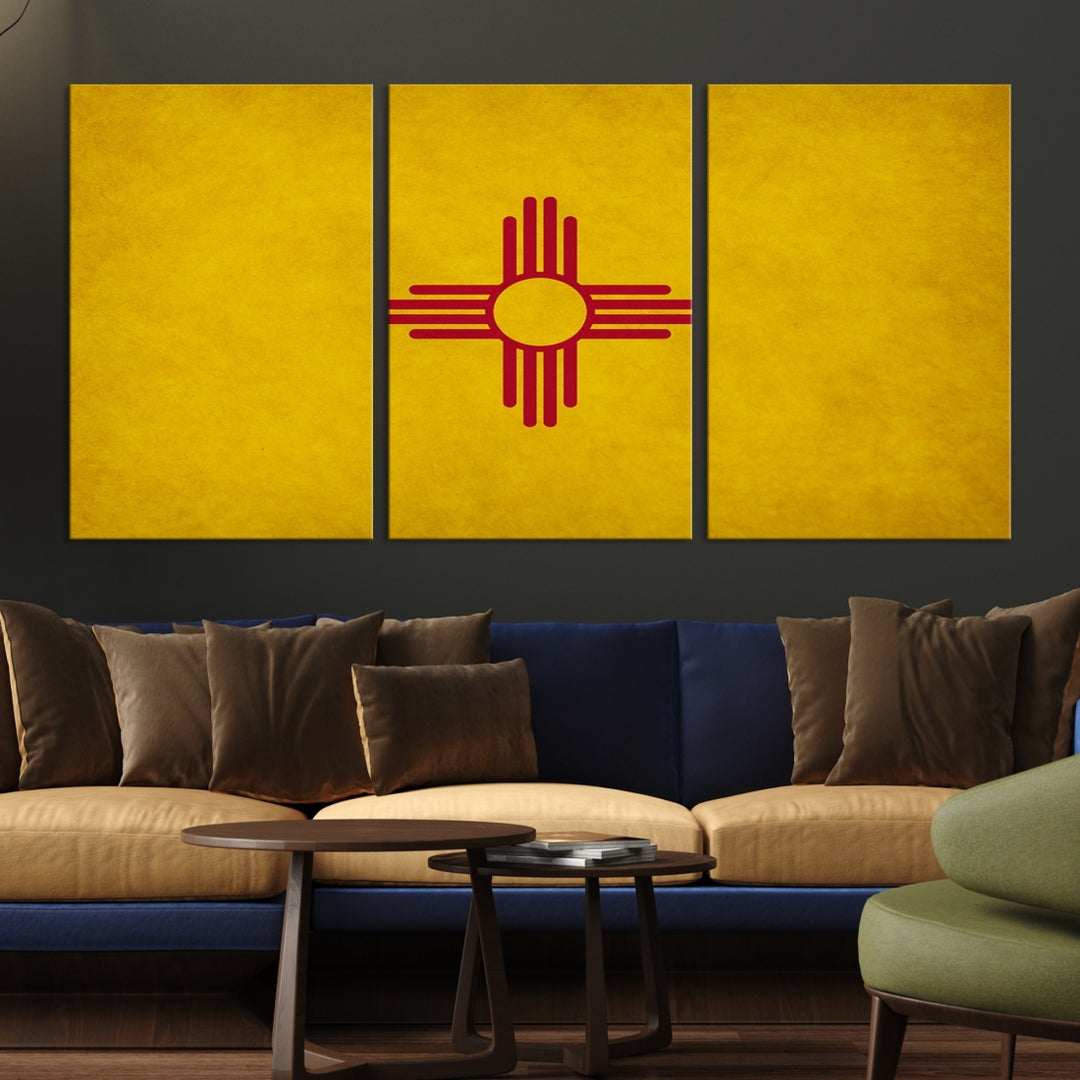 New Mexico States Flag Wall Art Canvas Print