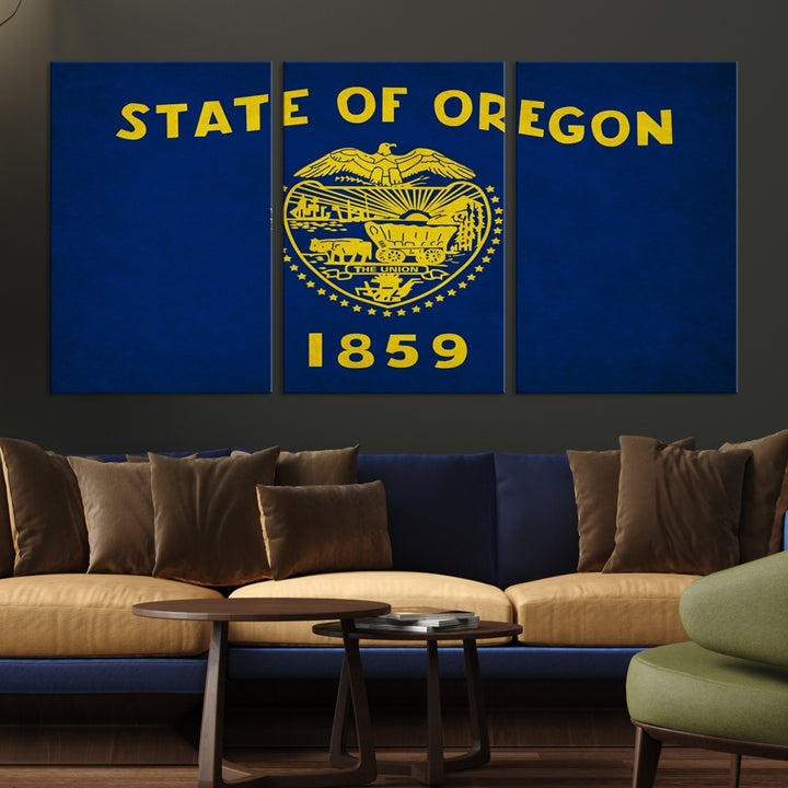 Oregon States Flag Wall Art Canvas Print