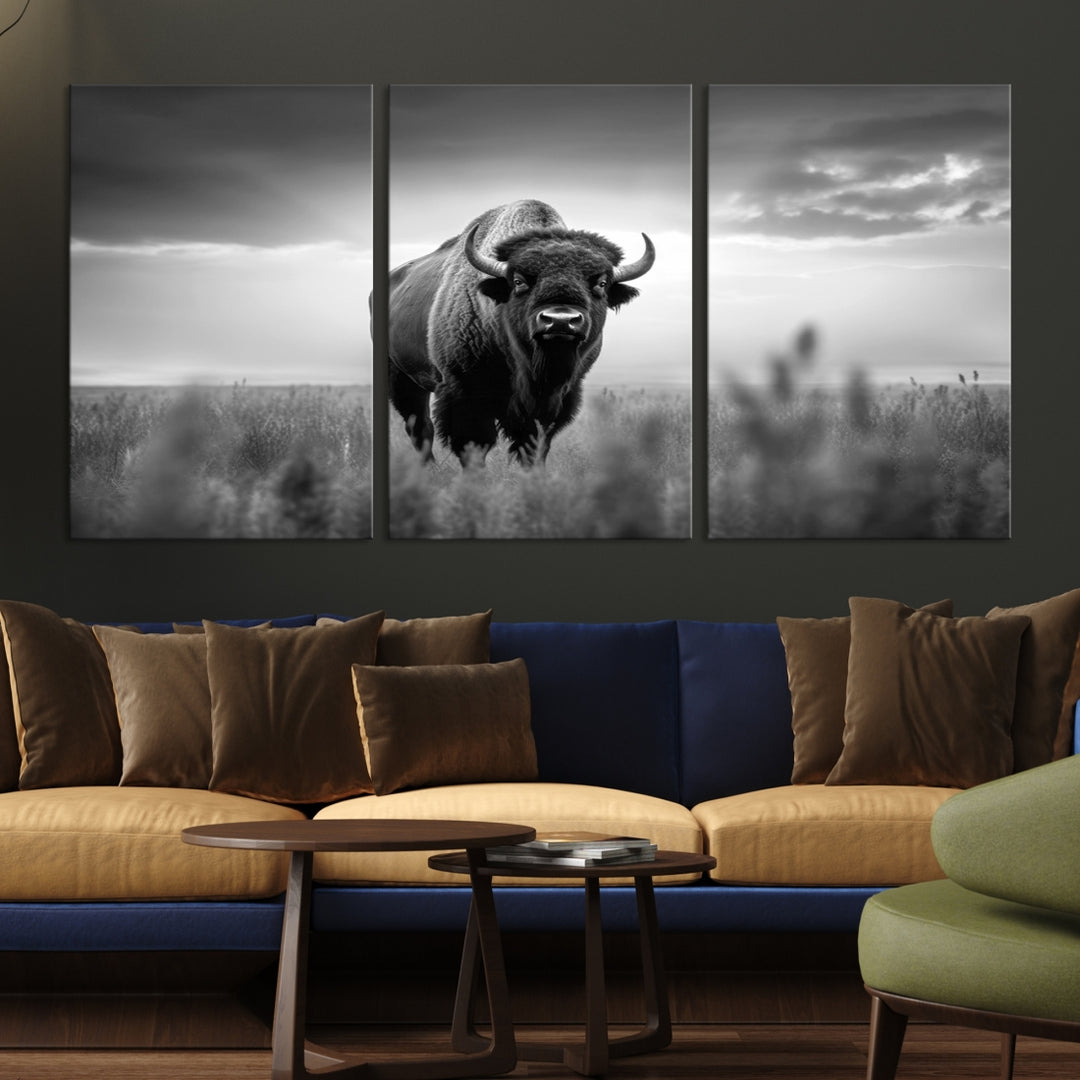 Impression sur toile d’art mural de buffle, impression sur toile d’art mural de bison