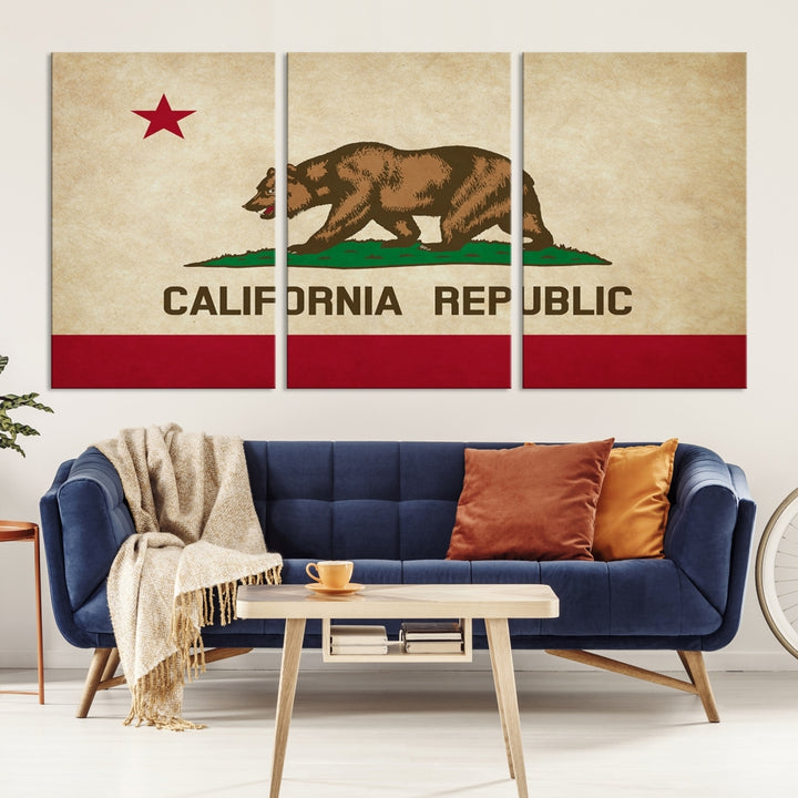 Art mural du drapeau des États de Calinia Impression sur toile