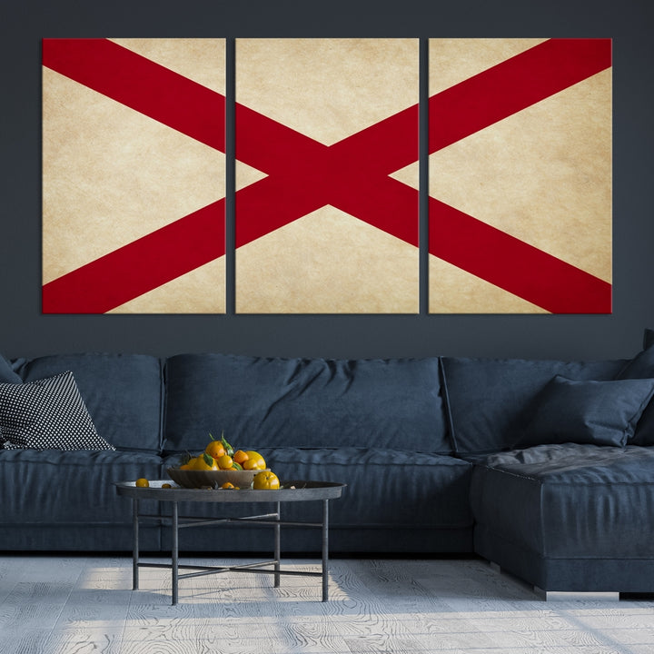 Arte de la pared de la bandera de los estados de Alabama de los E.E.U.U.